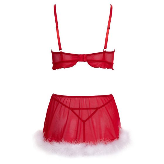 Cottelli 3 részes (melltartó, miniszoknya, tanga) karácsonyi szett (piros)