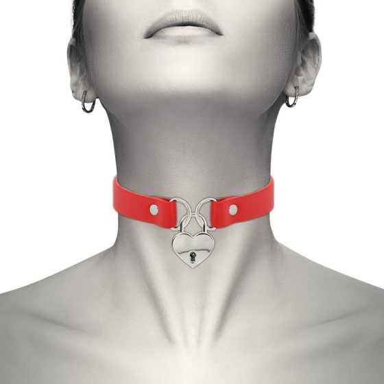 Coquette nyakpánt, zárható lakattal (piros)